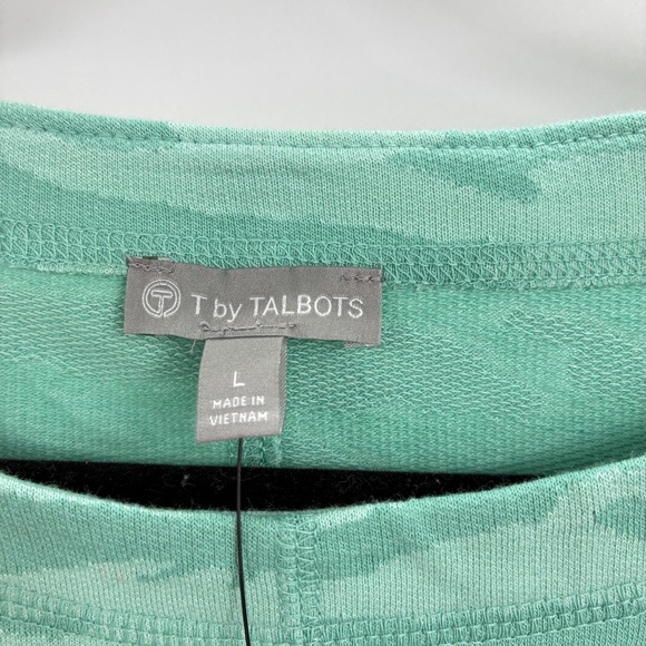 T By Talbots Women’s Camo Jacquard Quarter Sleeve Pullover Top Shirt Large NWT - Picture 4 of 8